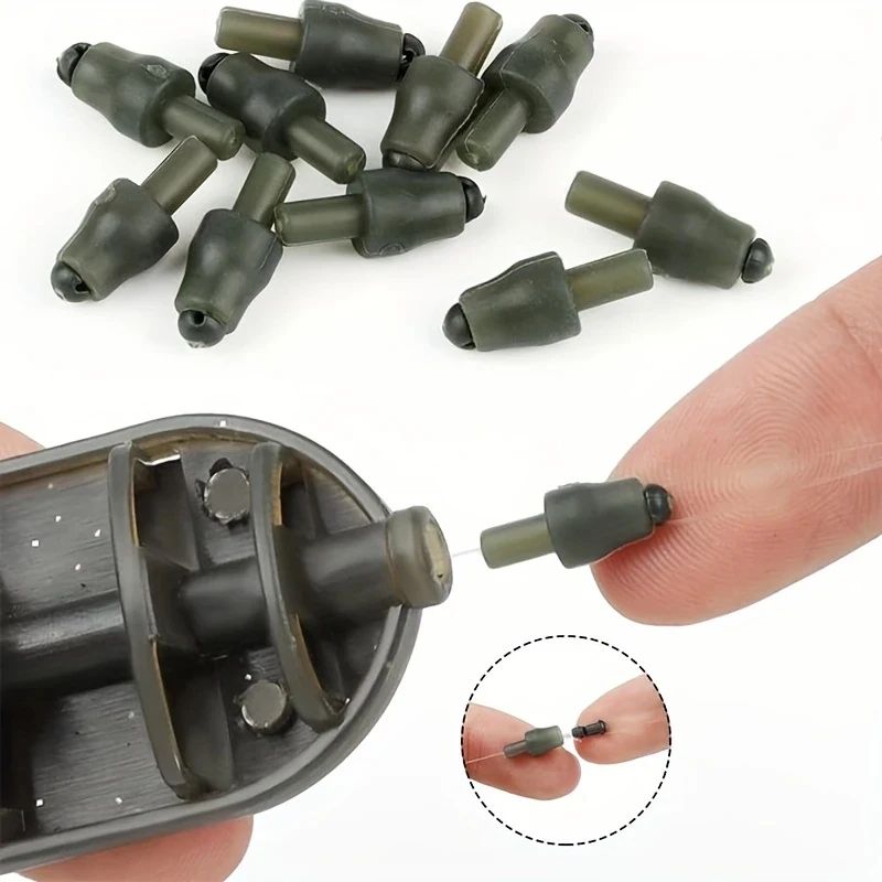 Quick Change Fishing Line Connector Beads, PVC Material, Secure Snap-in Method Feeder Connectors for Fishing Accessories