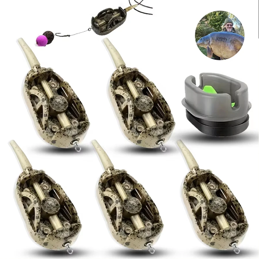 2pcs/3pcs/6pcsCarp Fishing Method Feeders,20g/30g/40g/50g/60g Fishing Feeders with Quick Realease Mould,Carp Fishing Accessories