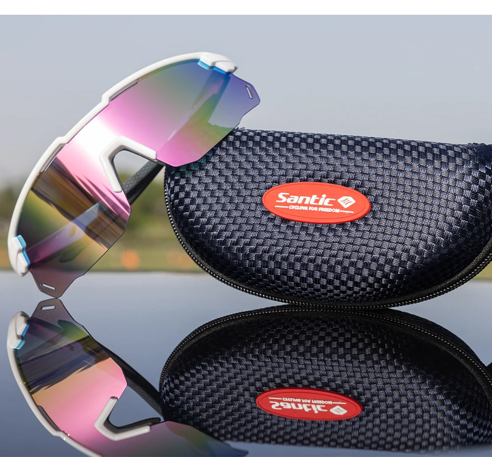 Santic Cycling Glasses Outdoor Sports Sunglasses Men Women Eyewear Sport Polarized Glasses Road Cycling UV400 Protection Glasses