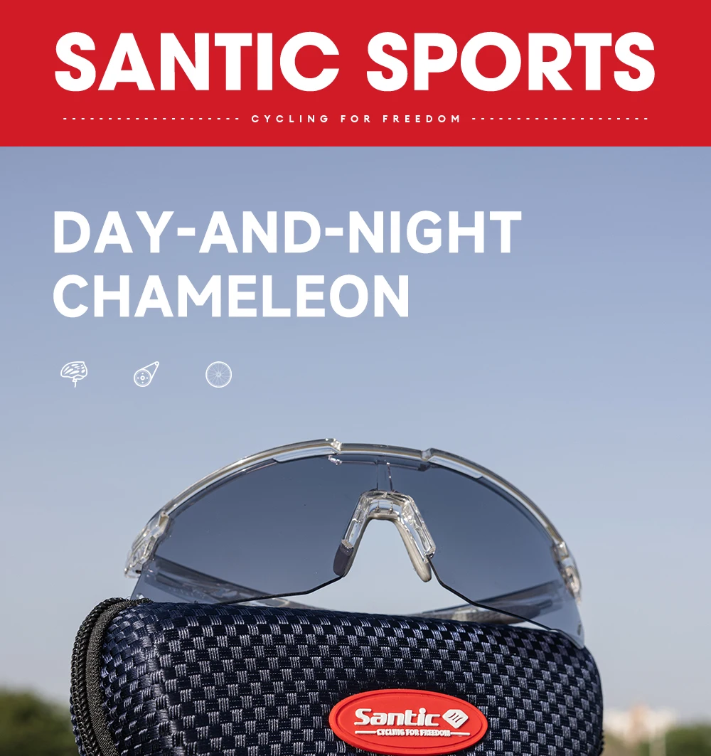 Santic Cycling Glasses Outdoor Sports Sunglasses Men Women Eyewear Sport Polarized Glasses Road Cycling UV400 Protection Glasses