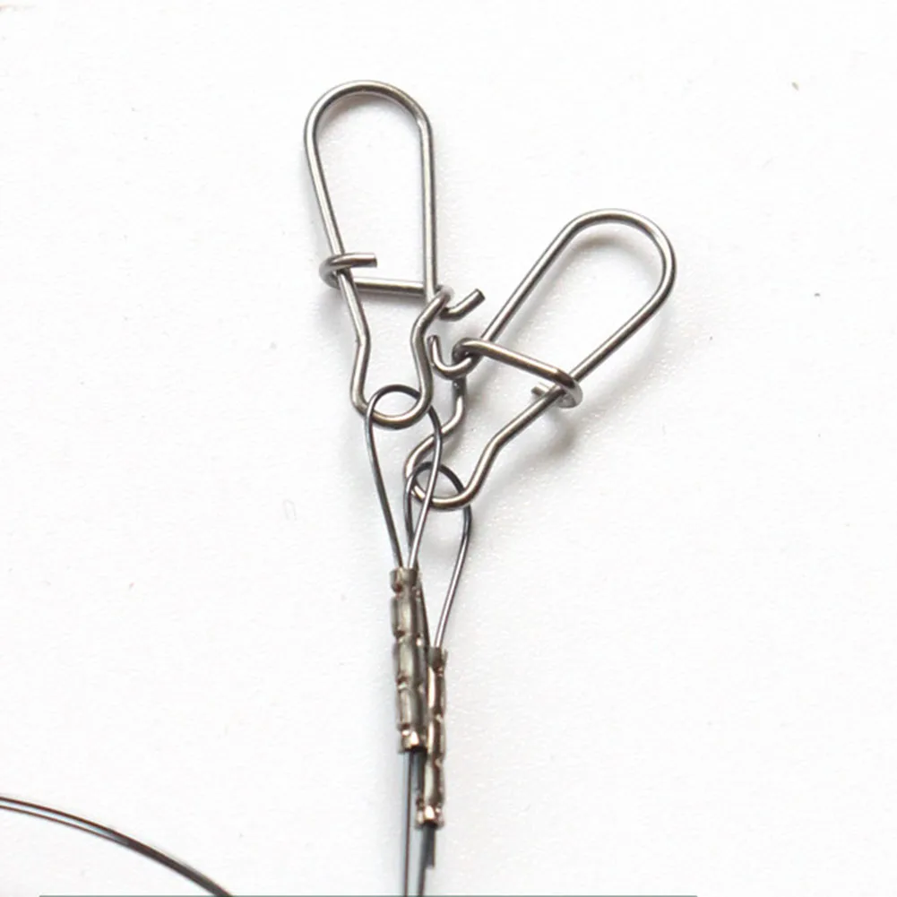 Fishing Line 30cm 35cm 14/18KG Titanium Anti Bite Leader Line With Swivel Duo-Lock Snap For Predatory Fish Lines Parts