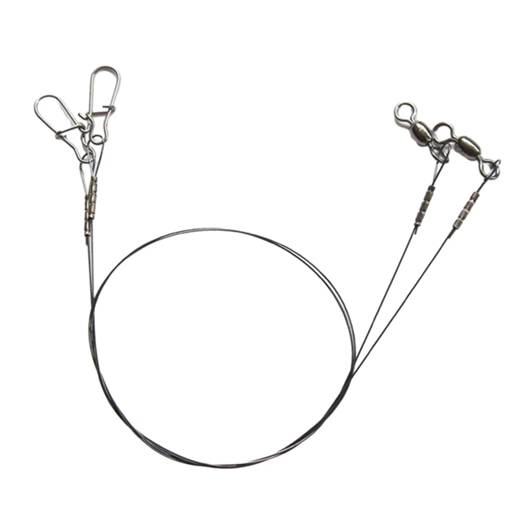 Fishing Line 30cm 35cm 14/18KG Titanium Anti Bite Leader Line With Swivel Duo-Lock Snap For Predatory Fish Lines Parts