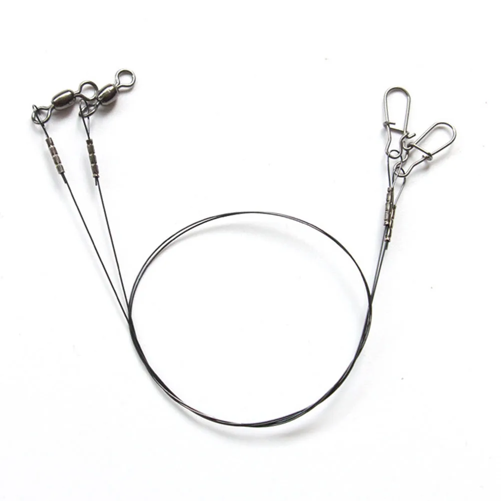 Fishing Line 30cm 35cm 14/18KG Titanium Anti Bite Leader Line With Swivel Duo-Lock Snap For Predatory Fish Lines Parts