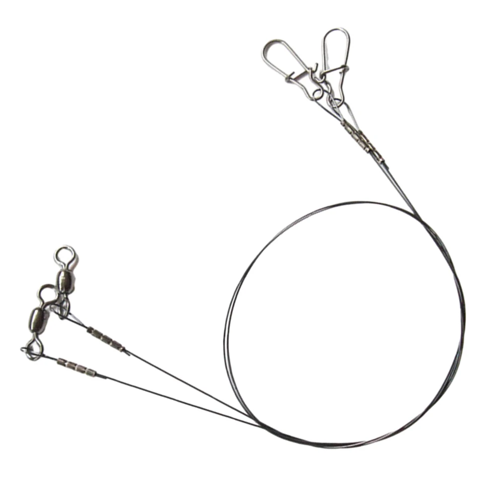 Fishing Line 30cm 35cm 14/18KG Titanium Anti Bite Leader Line With Swivel Duo-Lock Snap For Predatory Fish Lines Parts