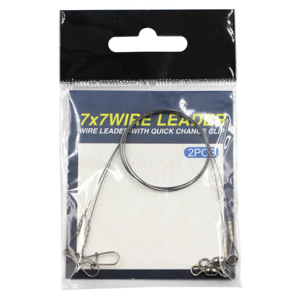 Fishing Line 30cm 35cm 14/18KG Titanium Anti Bite Leader Line With Swivel Duo-Lock Snap For Predatory Fish Lines Parts