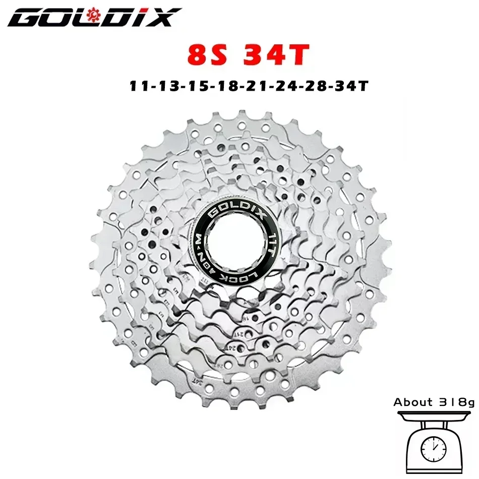 GOLDIX Road Bike 8 9 10 11 12Speed 11-25T/28T/32T/34T/36T Bicycle Cassette Freewheel for SHIMAN* HG Bicycle Accessories