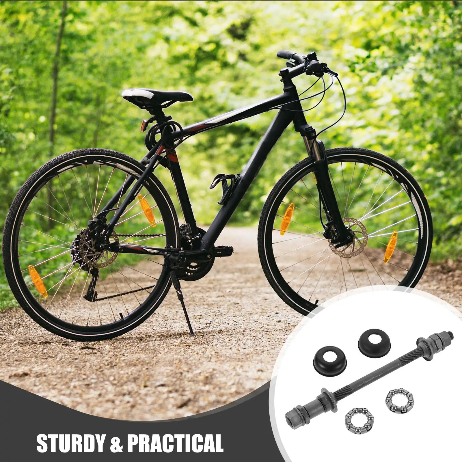 Rear Axle 180mm Grey High Strength Titanium Alloy Bearing Hub Center Shaft For Bike Durable Wheel Hub Kit Thread