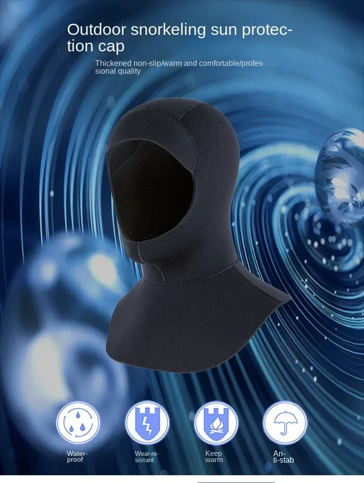 Neoprene Diving Hood Wetsuit Cap 3mm/5mm Stretchy Thermal Scuba Dive Hood for Men Women Cold Water Swimming Snorkeling Surfing