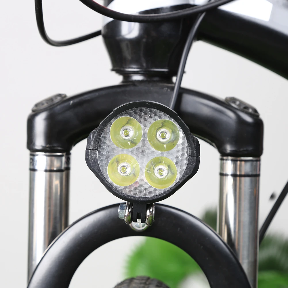 48V E-Bike Horn Light High Power Electric Bicycle Scooter LED Headlight Front Lamp Waterproof Outdoor Cycle Biking Accessories