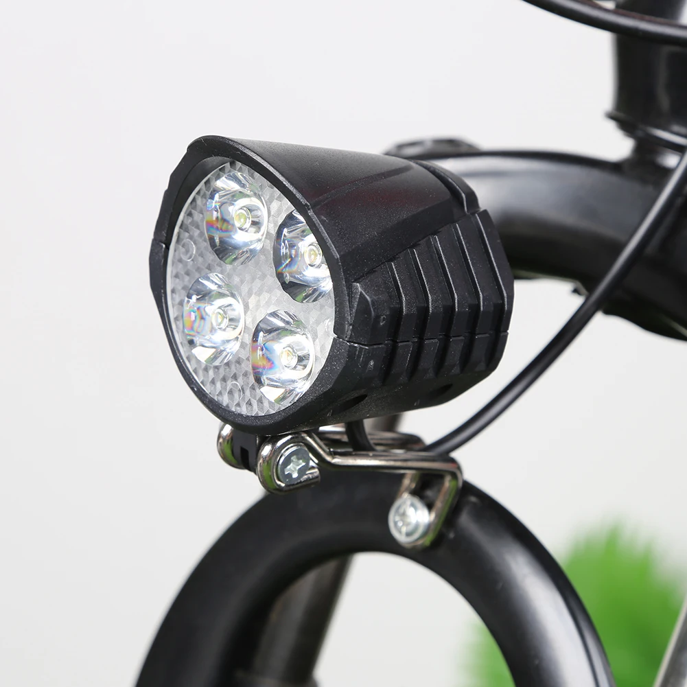 48V E-Bike Horn Light High Power Electric Bicycle Scooter LED Headlight Front Lamp Waterproof Outdoor Cycle Biking Accessories