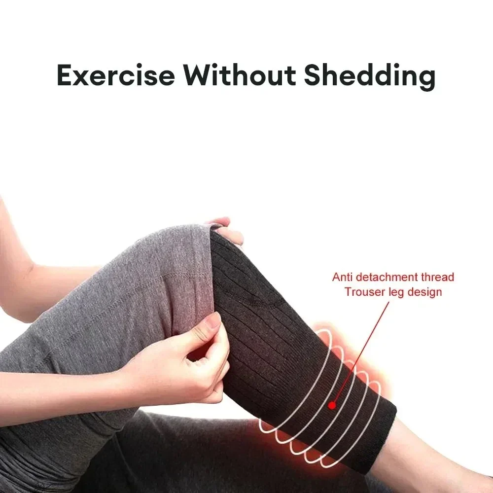 Unisex Winter Knit Plush Knee Braces Exercise Protection Velvet Knee Pads Warm Material Sleeve Pain Relief Ski Cycling Running