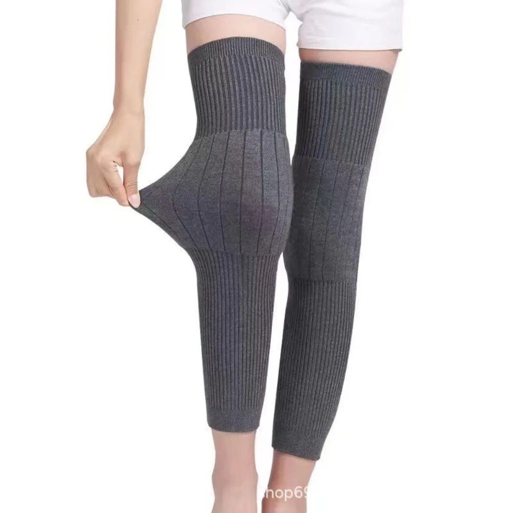 Unisex Winter Knit Plush Knee Braces Exercise Protection Velvet Knee Pads Warm Material Sleeve Pain Relief Ski Cycling Running