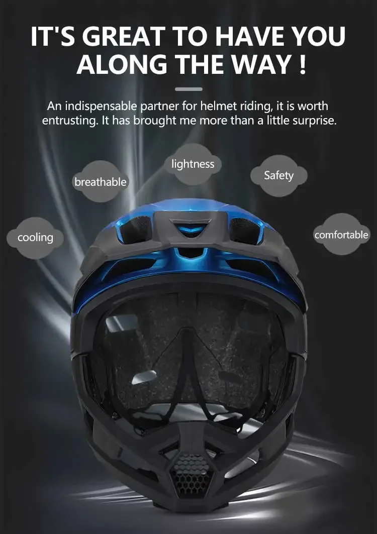 Eastinear Adult Mtb Helmet Bicycle Full Face Detachable One-piece Motorcycle Riding Safety Helmet Head Protection Outdoor