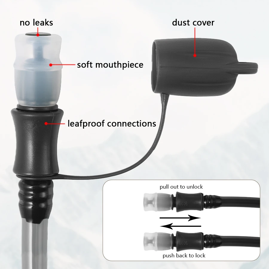 1.5L~3.0L water pipe, one click quick release outdoor water bag, foldable with multiple color options