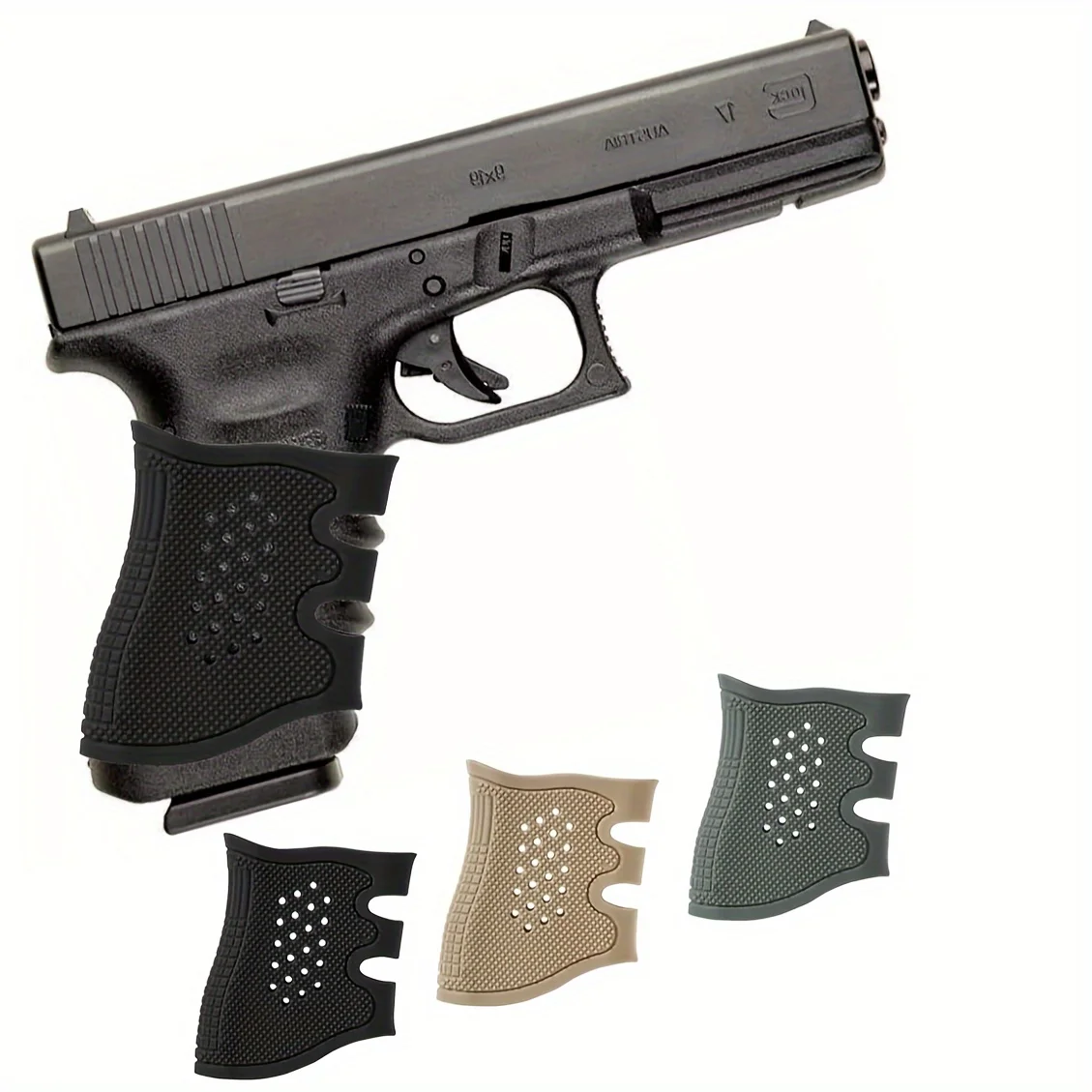 Tactical Pistol Rubber Grip Anti Slip Glove for Gl*ck G17/19/20/21/22/23/31/32 Reduce Recoil Grip Glove Hunting Accessories