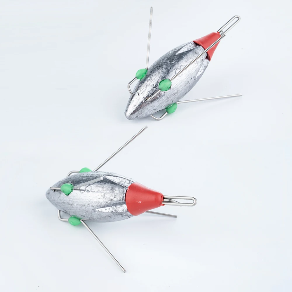 3Pcs Sputnik Fishing Sinker 3oz-8oz Surf Fishing Weight with Glow Bead Fast Sinking Casting Sinkers Catfish Beach Spider Weights