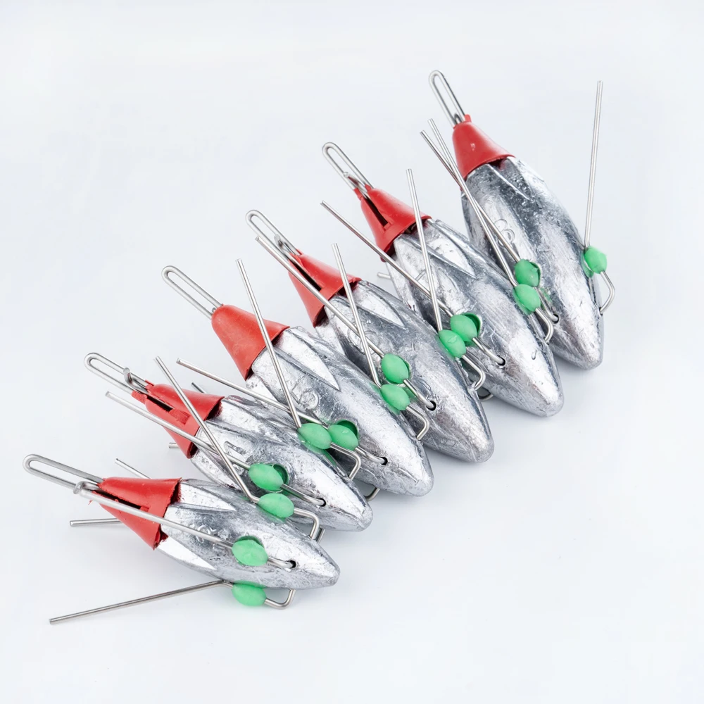 3Pcs Sputnik Fishing Sinker 3oz-8oz Surf Fishing Weight with Glow Bead Fast Sinking Casting Sinkers Catfish Beach Spider Weights