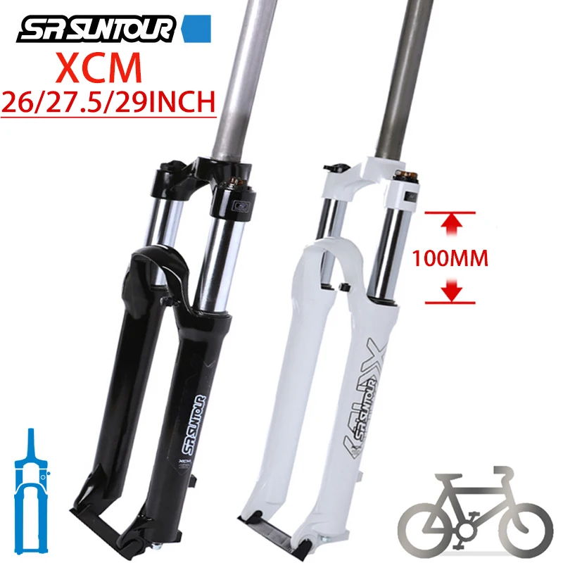 SUNTOUR XCM MTB Forks 26/27.5/29 inch Aluminium Hydraulic Shoulder Locking Mechanical Spring Forks Mountain Bike Disc Fork