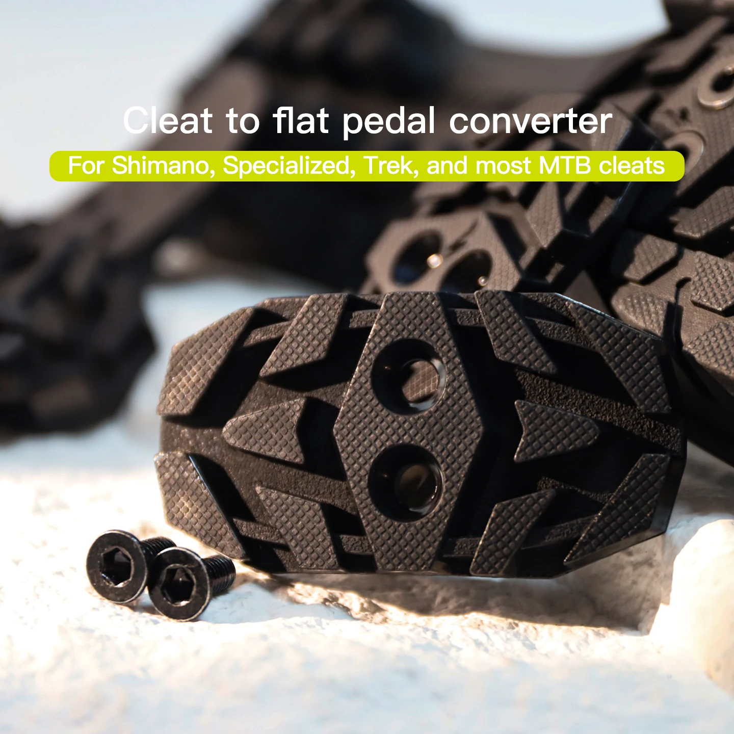 RRSKIT Mountain Bike Lock Shoe Cleat To Flat Pedal Converter Cover For Shimano/Specialized/Trek And Most MTB Bike Lock Shoes