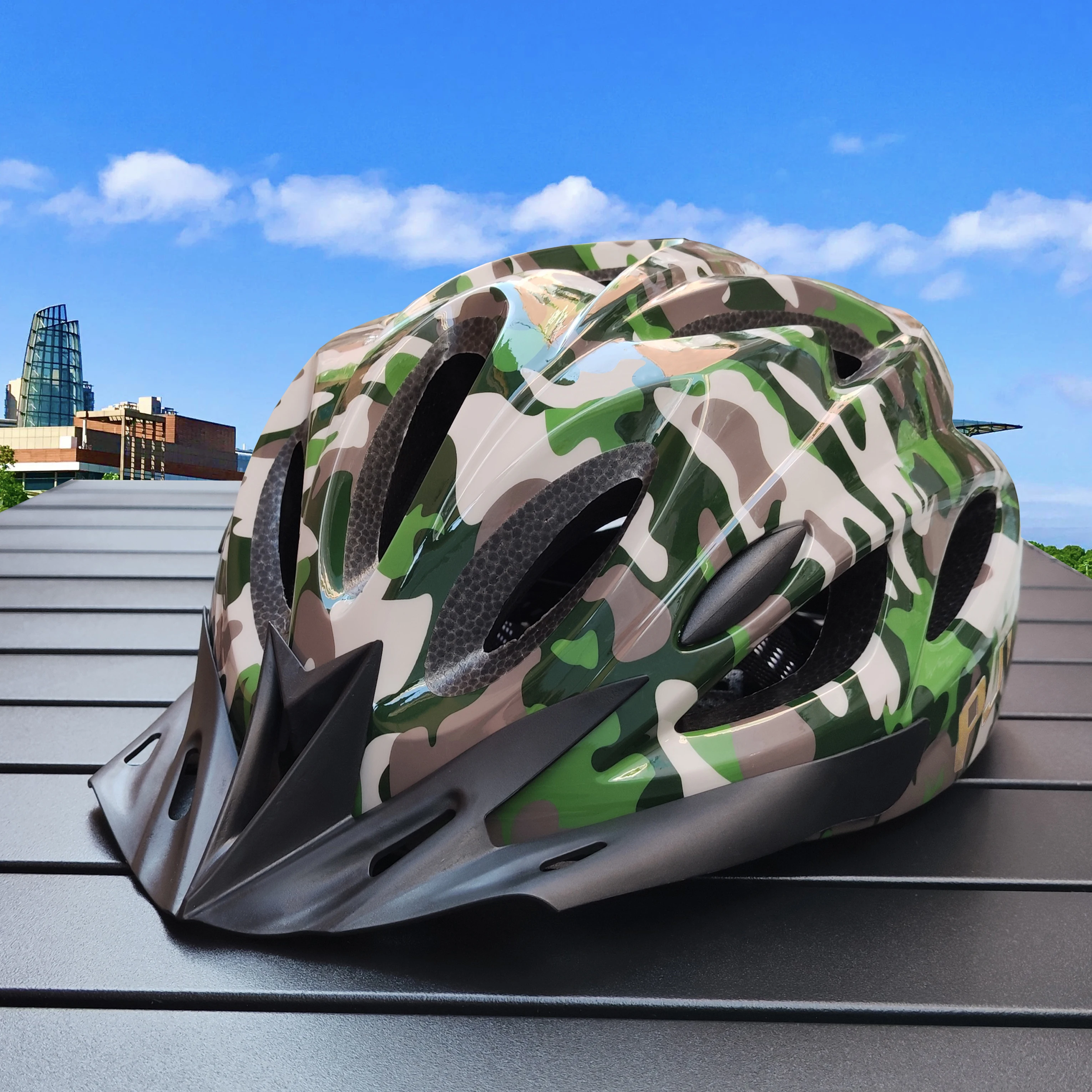 PMT Lightweight Cycling Helmet Comfort Lining Hollow Riding Safety Head Protection Bicycle MTB Helmet Carbon Pattern Bike Helmet