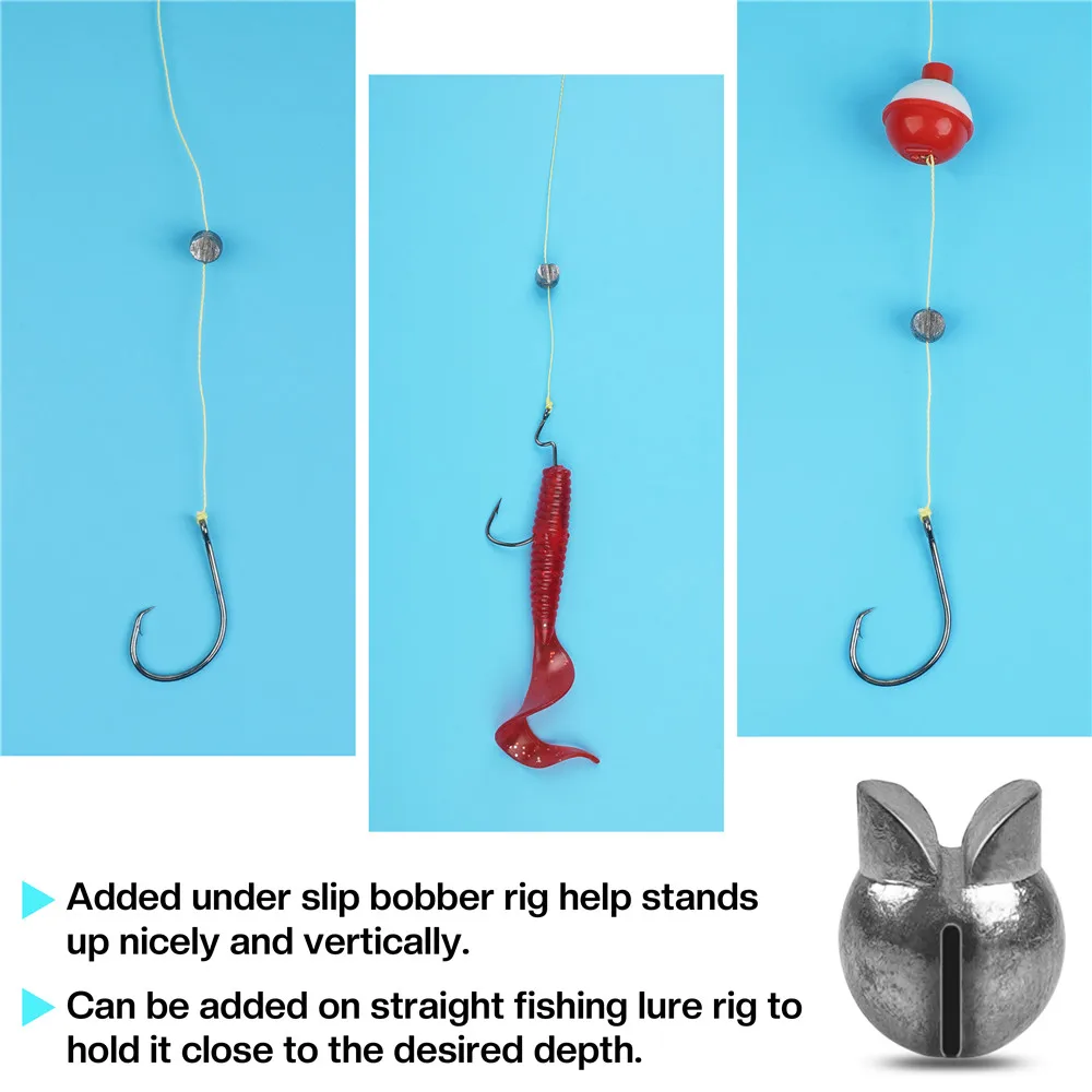 50/100Pcs Removable Split Shot Fishing Weights Sinker Clip On Weights Round Fishing Egg weights Bass lure Fishing Accessories