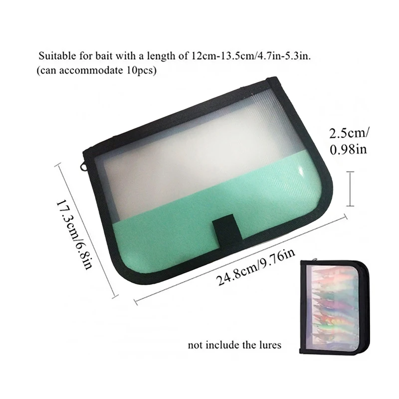 1x Portable Plastic Clear Visual Lure Hooks Storage Bag With Double Zipper Nonslip Fishing Gear Package Pouch Fish Bait Sack