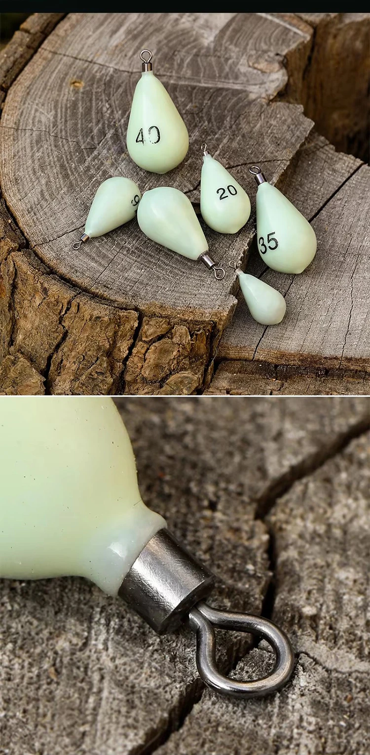 WEIHE  Size8#30g Size16#60g Size20#75g Size30#112g Size35#130g Size40#150g Luminous Lead Sinker With Soft Plastic Shell