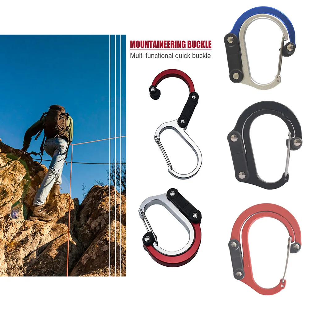 Dtype Hook Gear Clip Carabiner Rotating Hook Clip Non-Locking Strong Clips for Camping Fishing Hiking Travel Backpack Out School