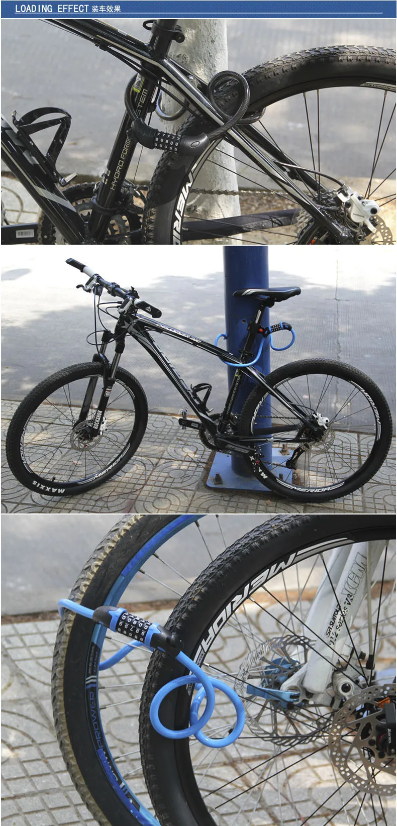 Bicycle Locks Anti-theft Mtb Bike Steel Wire Padlock 4Digit Password Electric Scooter Motorcycle Locks MTB Bicycle Accessories