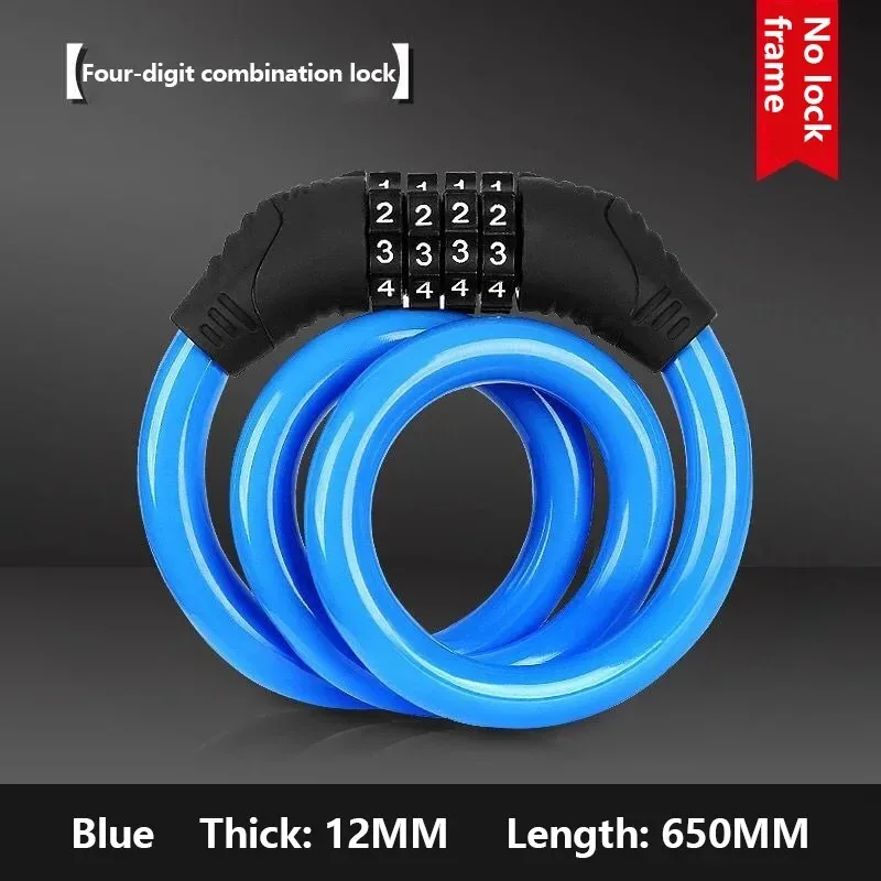 Bicycle Locks Anti-theft Mtb Bike Steel Wire Padlock 4Digit Password Electric Scooter Motorcycle Locks MTB Bicycle Accessories