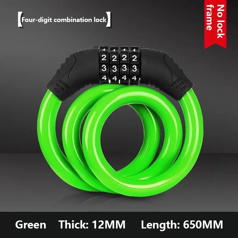 Bicycle Locks Anti-theft Mtb Bike Steel Wire Padlock 4Digit Password Electric Scooter Motorcycle Locks MTB Bicycle Accessories
