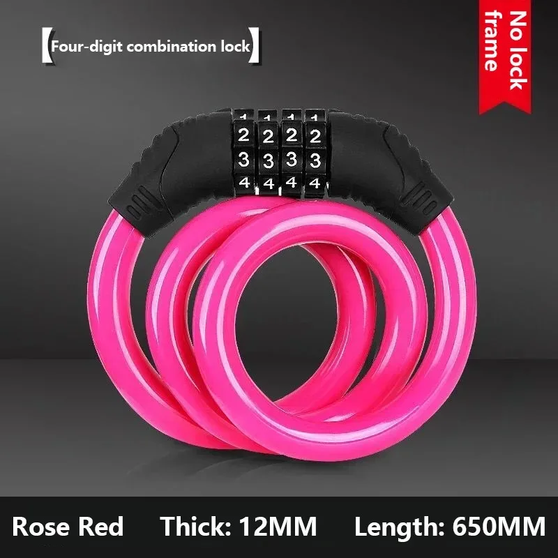 Bicycle Locks Anti-theft Mtb Bike Steel Wire Padlock 4Digit Password Electric Scooter Motorcycle Locks MTB Bicycle Accessories