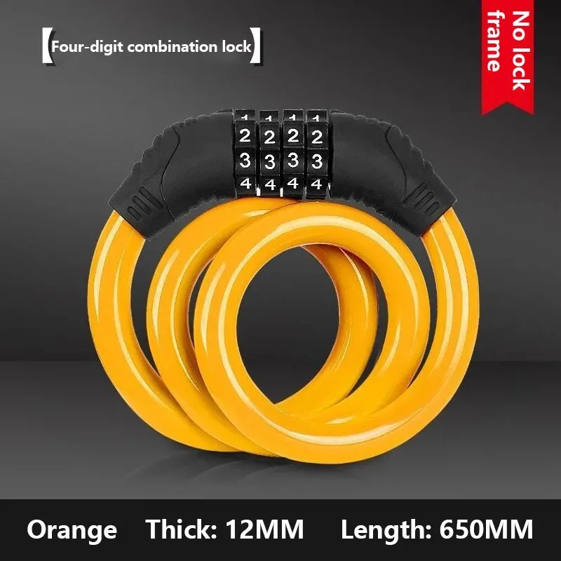 Bicycle Locks Anti-theft Mtb Bike Steel Wire Padlock 4Digit Password Electric Scooter Motorcycle Locks MTB Bicycle Accessories