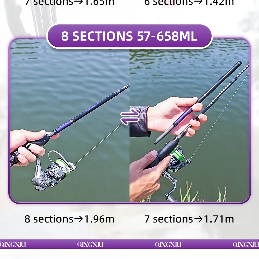 FISHINGFANS QINGXIU FUJI ALCONITE Guide UL ML Travel Portable High Carbon Flexible AA Cork Handle 1-6g 7-14g 6-12lb Fishing Rods