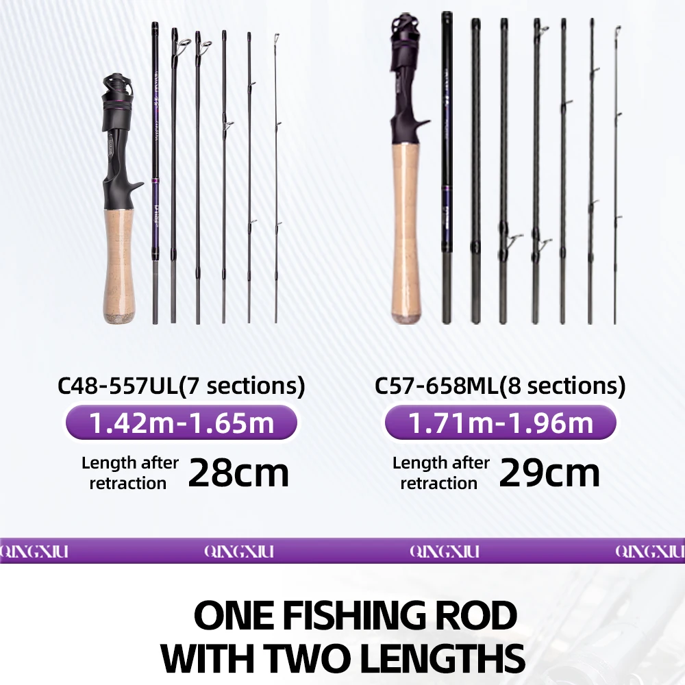 FISHINGFANS QINGXIU FUJI ALCONITE Guide UL ML Travel Portable High Carbon Flexible AA Cork Handle 1-6g 7-14g 6-12lb Fishing Rods