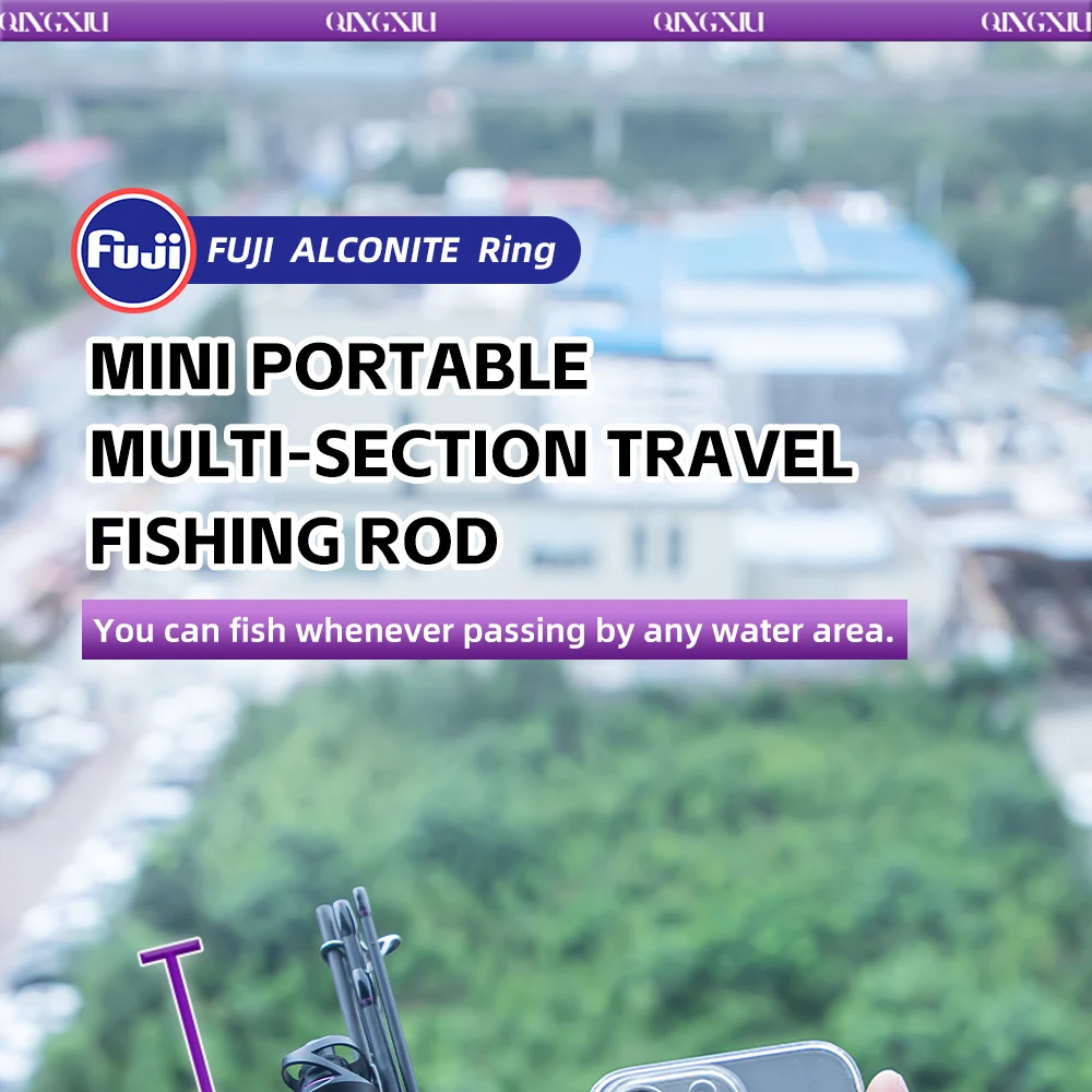 FISHINGFANS QINGXIU FUJI ALCONITE Guide UL ML Travel Portable High Carbon Flexible AA Cork Handle 1-6g 7-14g 6-12lb Fishing Rods
