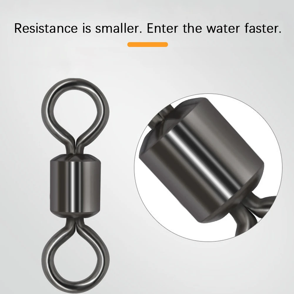 200pcs Fishing Swivels Rolling Swivels Brass alloy Rings Fishhooks Lure Connector For Fishing Accessories