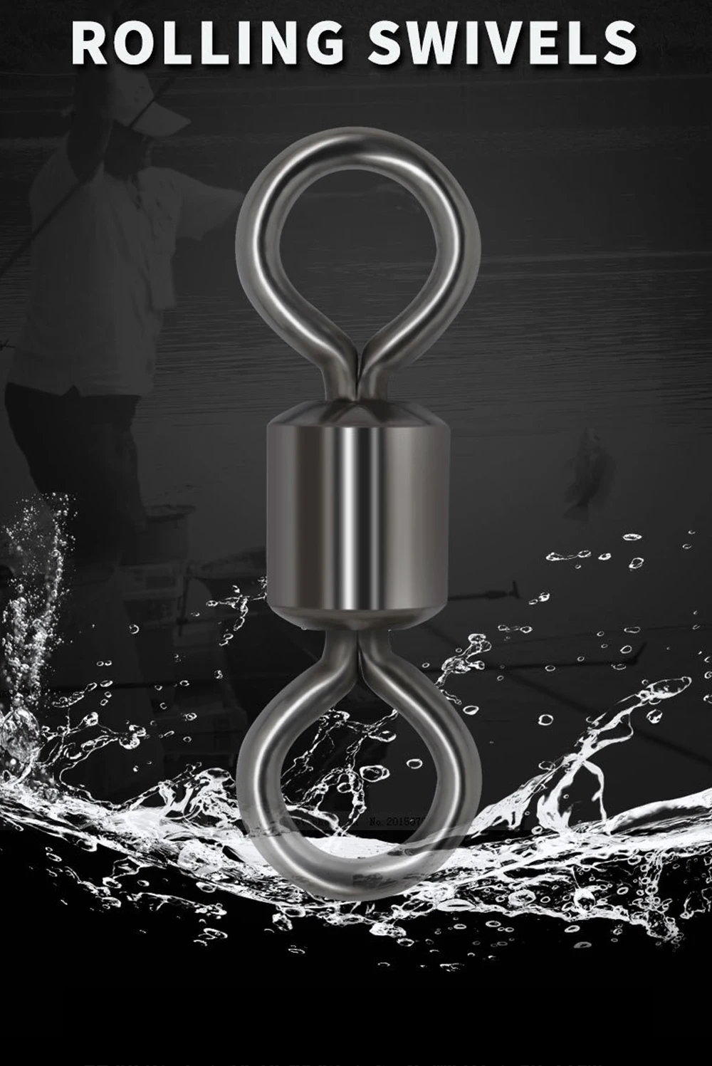 200pcs Fishing Swivels Rolling Swivels Brass alloy Rings Fishhooks Lure Connector For Fishing Accessories