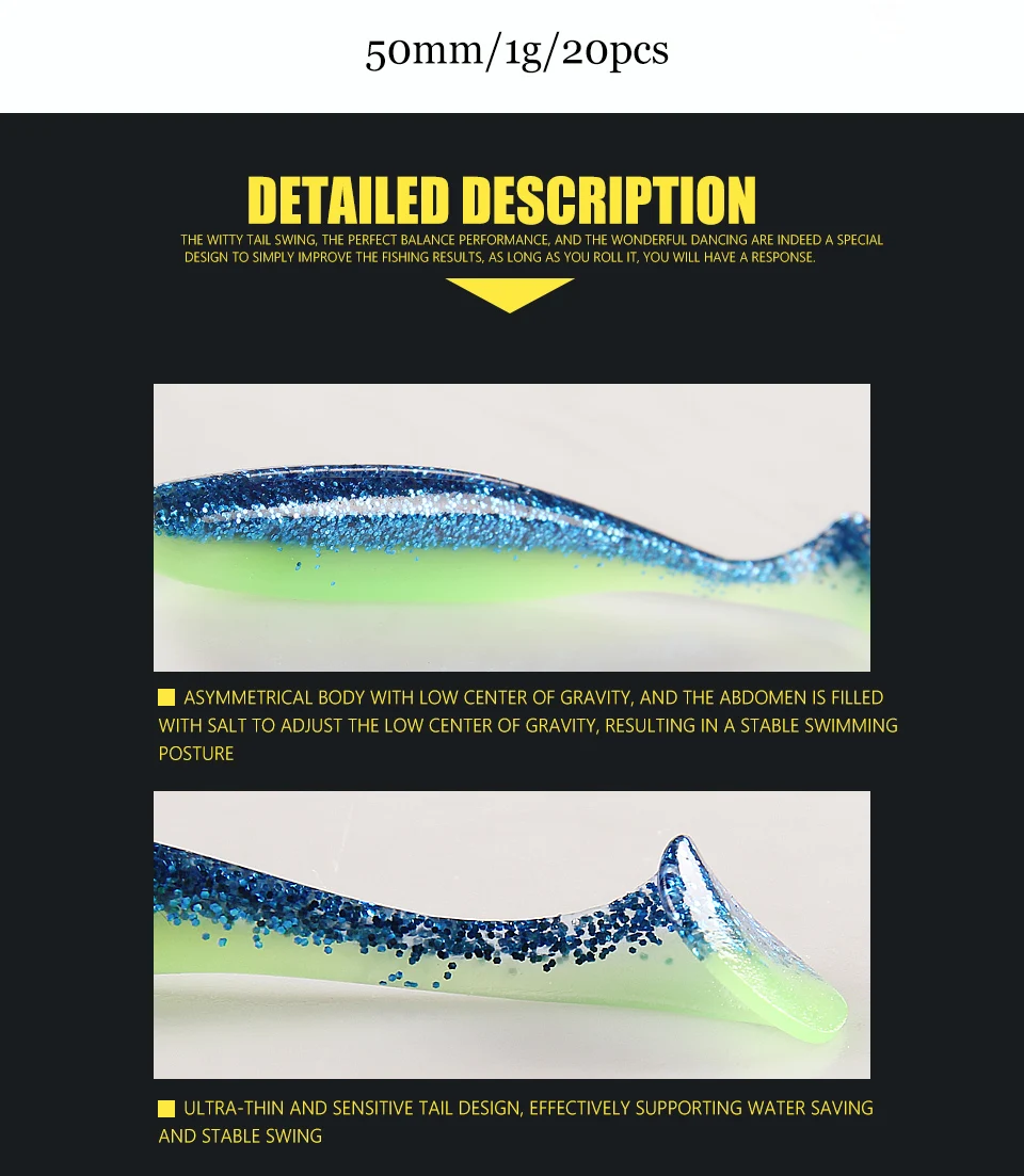 Supercontinent A shiner 5cm 7.5cm 10cm Fishing Lures soft Artificial Bait easy for hooking up big pike T tail Shad