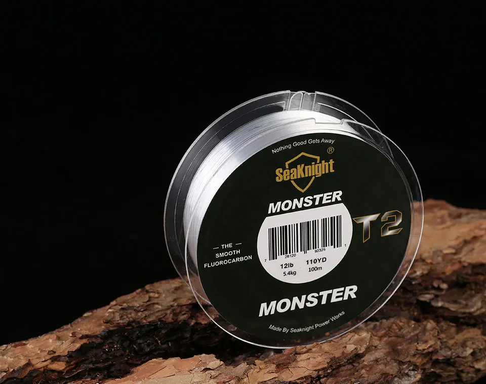SeaKnight Brand MANSTER T2 Series 100% Fluorocarbon Fishing Line 100M, Carbon Fiber Line 3-35LB Upgrade Sinking Line Sea Fishing