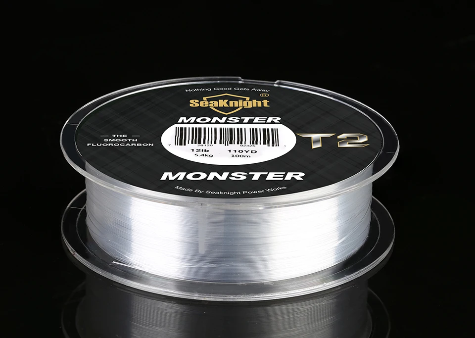 SeaKnight Brand MANSTER T2 Series 100% Fluorocarbon Fishing Line 100M, Carbon Fiber Line 3-35LB Upgrade Sinking Line Sea Fishing