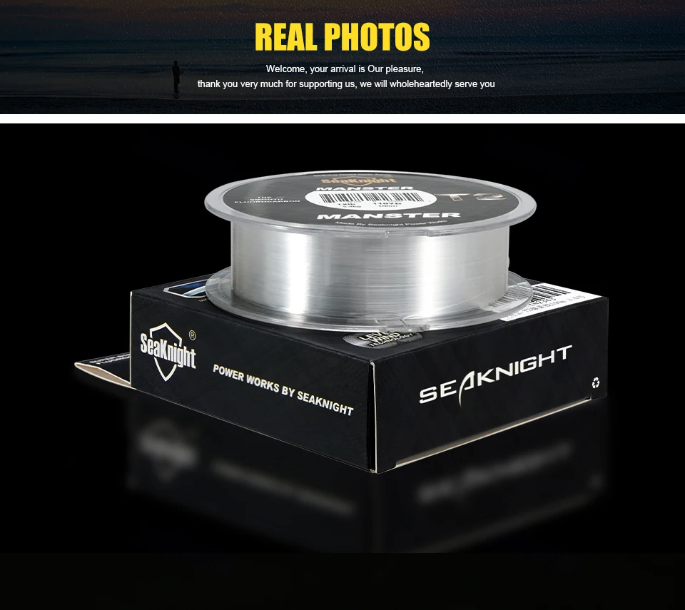 SeaKnight Brand MANSTER T2 Series 100% Fluorocarbon Fishing Line 100M, Carbon Fiber Line 3-35LB Upgrade Sinking Line Sea Fishing