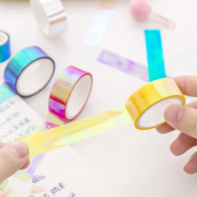 2025 New Holographic RG Prismatic Glitter Tape Hoops Stick Rhythmic Gymnastics Decoration Kawaii DIY Scrapbooking