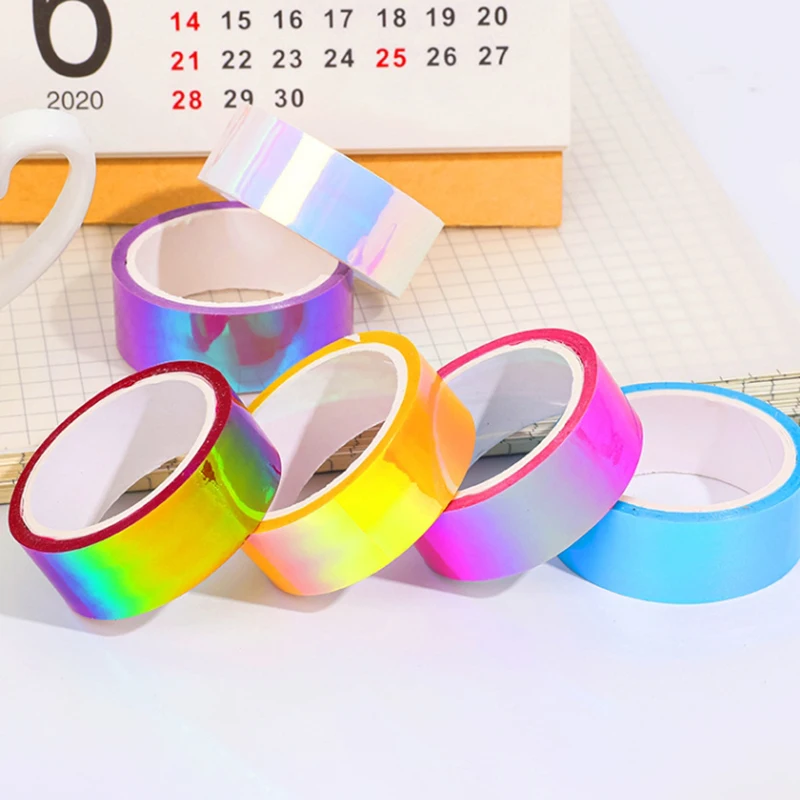2025 New Holographic RG Prismatic Glitter Tape Hoops Stick Rhythmic Gymnastics Decoration Kawaii DIY Scrapbooking