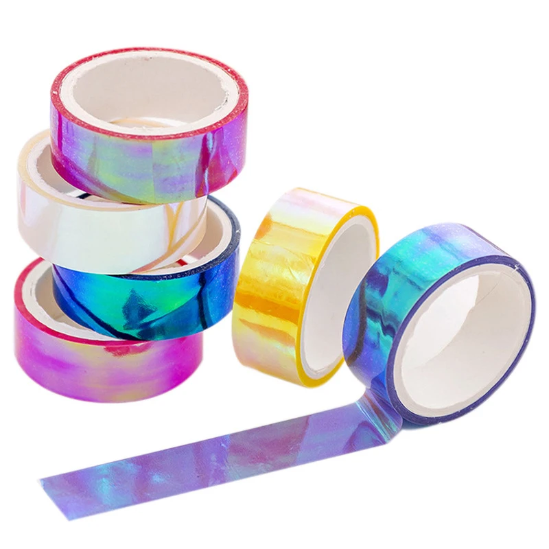 2025 New Holographic RG Prismatic Glitter Tape Hoops Stick Rhythmic Gymnastics Decoration Kawaii DIY Scrapbooking