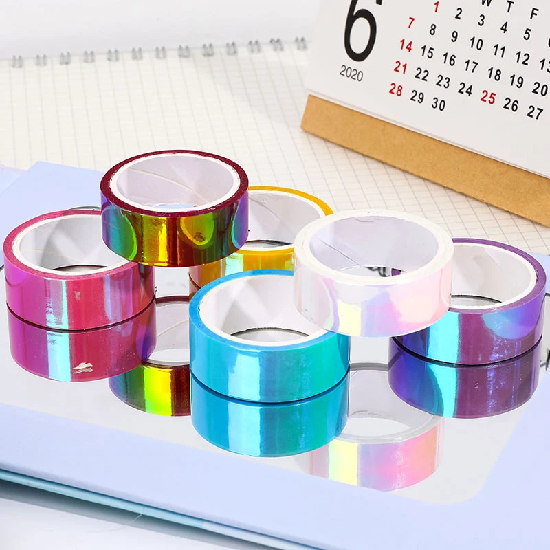 2025 New Holographic RG Prismatic Glitter Tape Hoops Stick Rhythmic Gymnastics Decoration Kawaii DIY Scrapbooking
