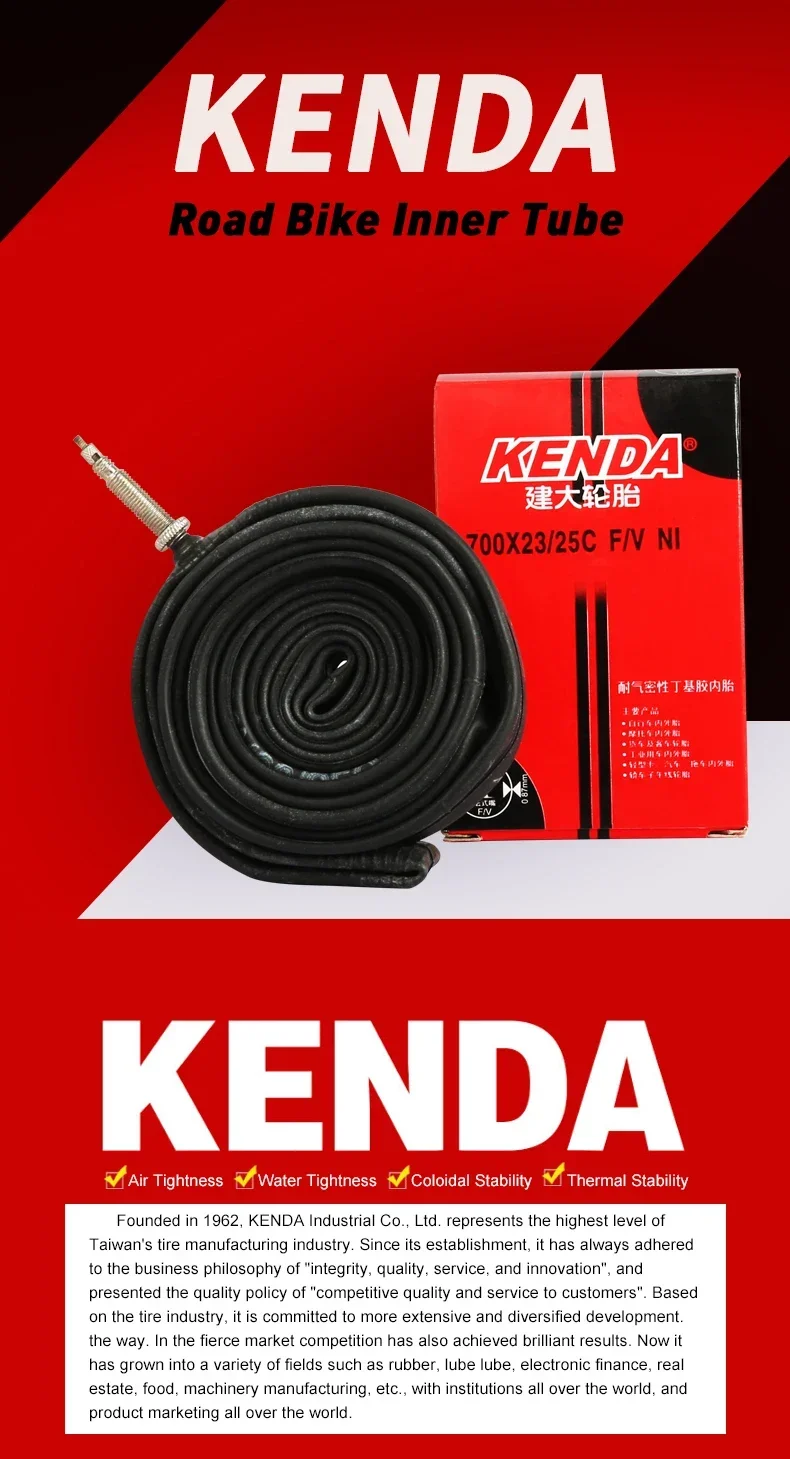 2PCS KENDA Bicycle Inner Tube 20/26/27.5/29/700c/23C Schrader Presta Butyl Rubber MTB Road Bike Tube Inner Tyre Bicycle Parts