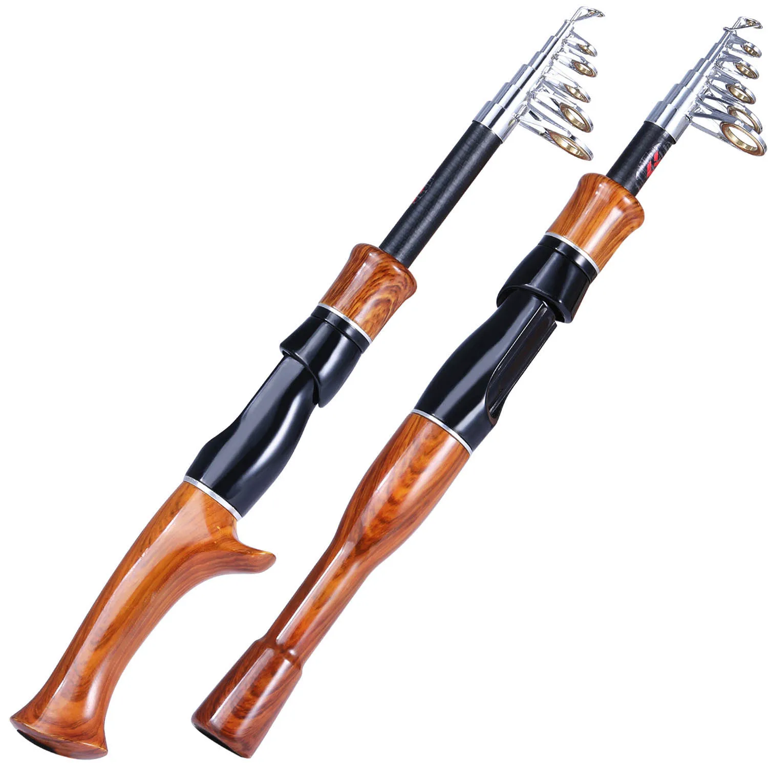 Sougayilang Telescopic Fishing Rod 1.6M Spinning Casting Role Lightweight Portable And Durable Cork Handle Travel Fishing Rod