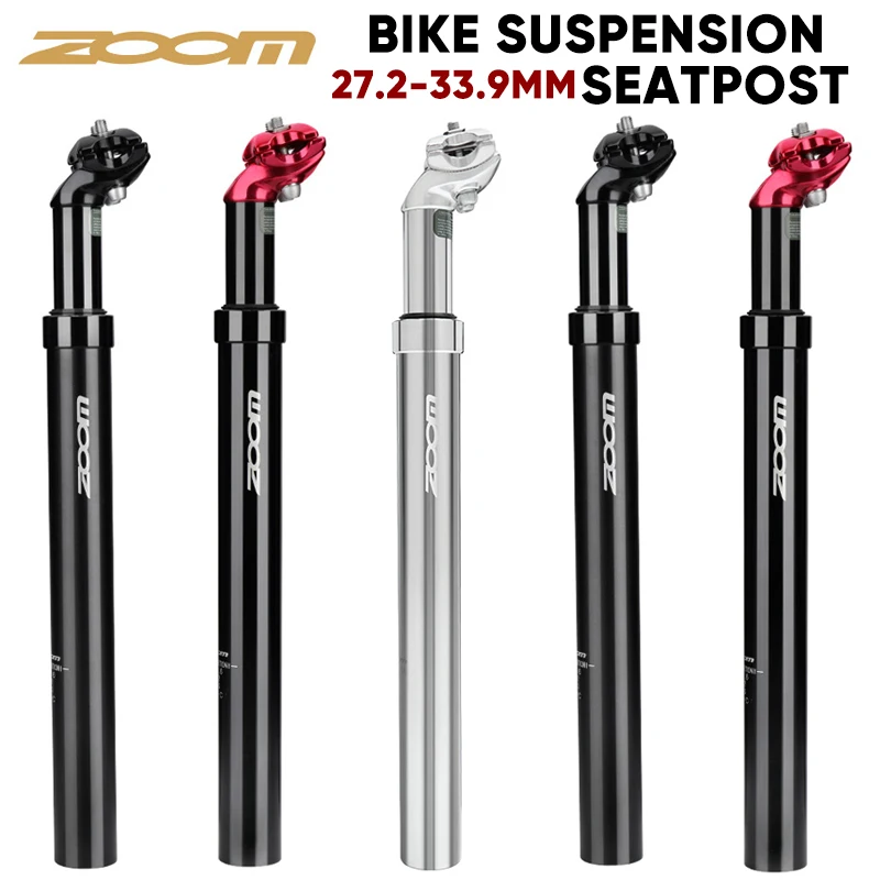 ZOOM Bike Suspension Seatpost 27.2/31.6/28.6/30.4/30.8/33.9mm MTB Suspension Seat Tube 350mm Shock Absorber Seat Post Bike Parts