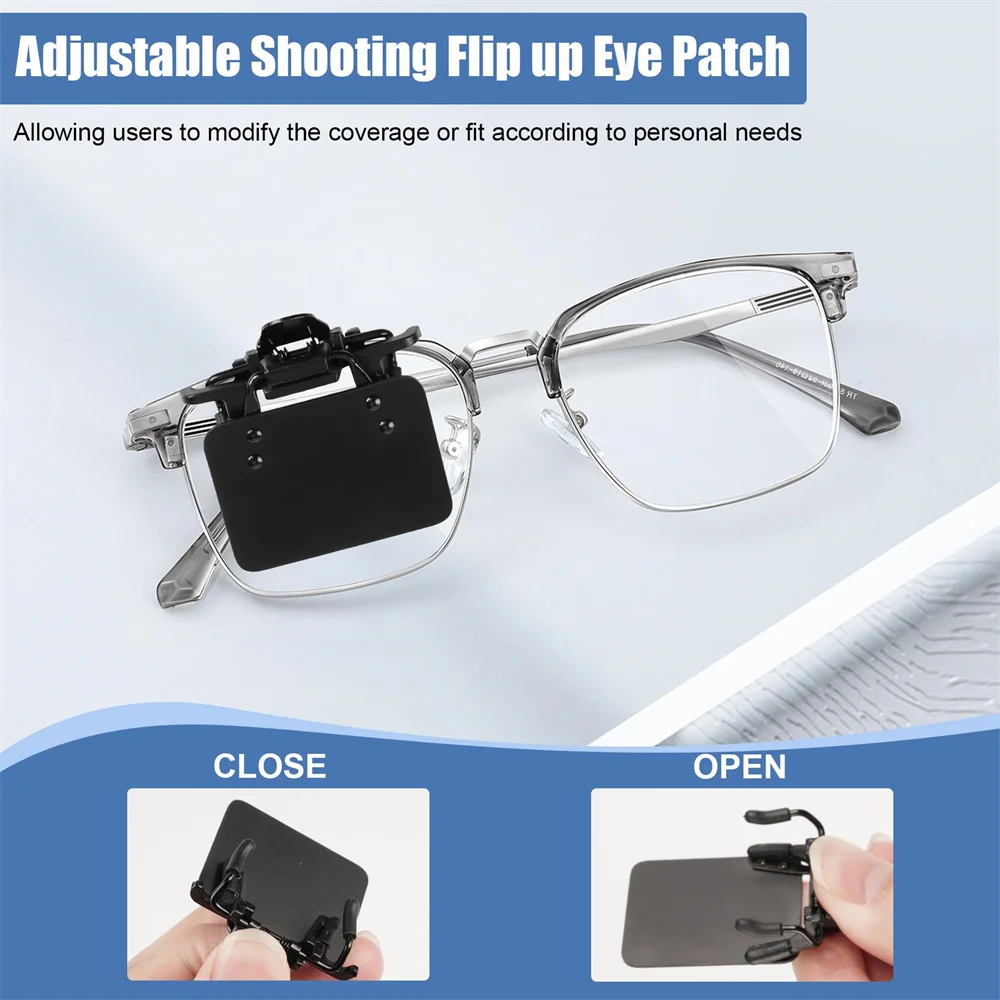 2Pcs Shooting Glasses Blinders Standard Shooting Eye Patches 180° Adjustable Glass Shields Occluder Clip Eye Patch Archery Aids